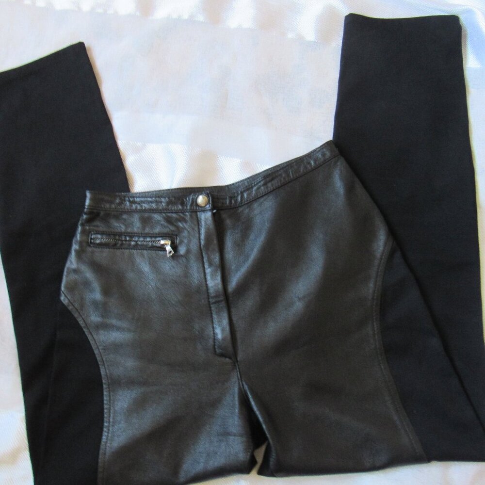 Joop! Italian Designer  Leather/Cotton Dress Pants (Size 40 Eur), made in Italy,